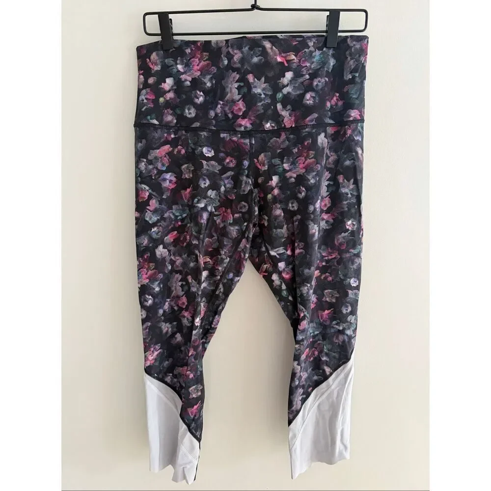 Lululemon Wunder Under Crop High-Rise, Size 14, Roll Down Scallop Full-On Luxtre
